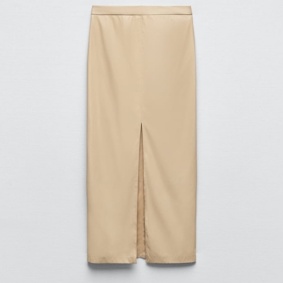 ZARA Faux leather midi skirt - Picture 5 of 9